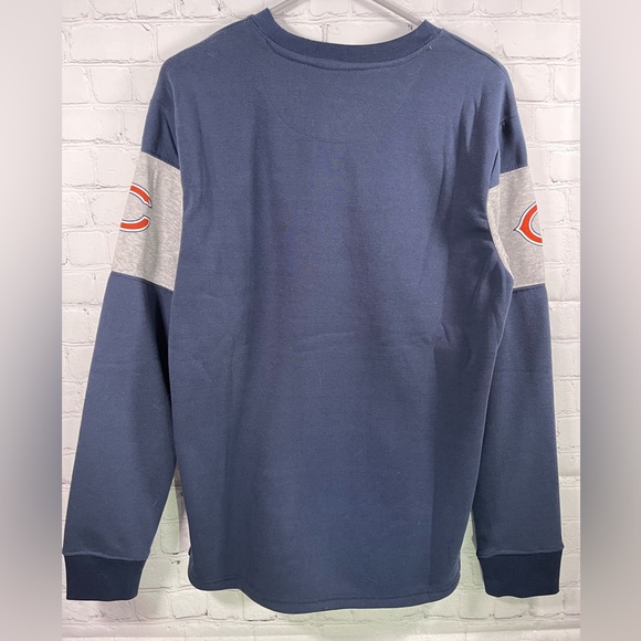 NFL Navy Chicago Bears Long Sleeve Crewneck Sweatshirt Big Logo - Picture 3 of 6
